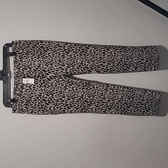 Banana Republic sz 6 short petite animal print tan black Sloan pants new WP39 - Picture 1 of 8